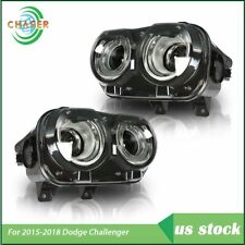 For 2015-2018 Dodge Challenger Headlight Driver+Passenger Side Pair Clear Lens picture