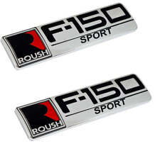 Roush F-150 Sport Ford Truck Fender & Rear Emblems in Chrome Black & Red - Pair picture