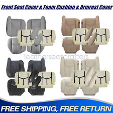 Both Side Leather Seat Cover & Foam Cushion For 2003-2006 Silverado Sierra Tahoe picture