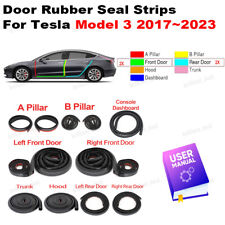 For Tesla Model 3 2017-2023 Door Rubber Seal Strips Draft Noise Reduction Kit picture