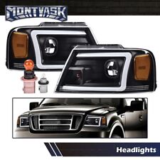 Fit For 04-2008 Ford F150 Lincoln Mark LT Amber Corner Black LED DRL Headlights  picture
