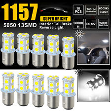 10x 1157 BAY15D 13-SMD LED Tail Brake Stop Turn Signal Parking Light Bulbs White picture