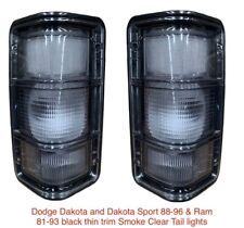 81-93 DODGE RAM Dakota Smoke clear Taillights W Thin Black Trim  DAKOTA 88/96 picture