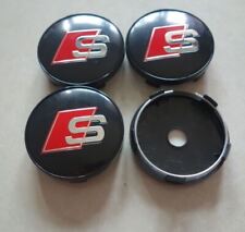 4 x 60 mm S LINE Black Logo Alloy Wheel Center Caps Rim Caps Hub Caps for Audi picture