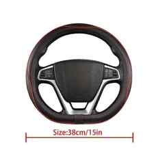 D-Shape Universal 15in/38cm Microfiber Leather Car Steering Wheel Cover Non-slip picture