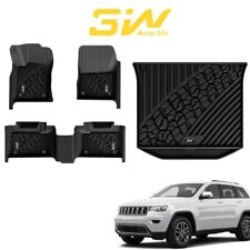 3W Floor Mats & Trunk Liner For 2016-2021 Jeep Grand Cherokee Black TPE Car Mat picture