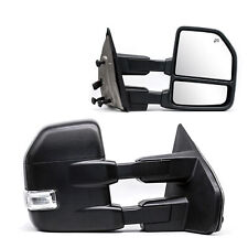 Pair Towing Mirrors For 2004-2014 Ford F150 Power Heated LED Turn Signal Puddle picture