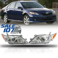 For 2007-2009 Toyota Camry Sedan Chrome Headlight Assembly Clear Lens Left+Right picture