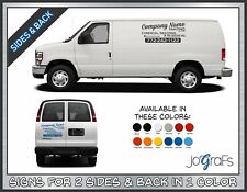 Van Truck Business Vinyl Signs Company Name Decals 2 Sides & 1 Back 1 Color picture