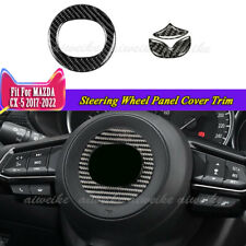 3Pcs Carbon Fiber Steering Wheel Panel Cover Trim Fit For MAZDA CX-5 2017-2024 picture
