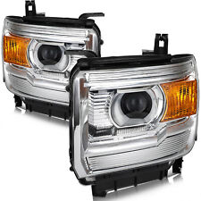 Headlights Assembly Chrome For 2015-2019 GMC Sierra 1500 2500HD 3500HD picture