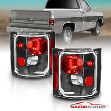 1973-1991 For Chevy GM Blazer Suburban Pickup Truck Black Clear Tail Lights Pair picture