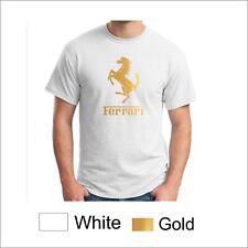 T-SHIRT with Prancing Horse Ferrari Silver or Gold  Logo 1 color picture