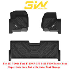 3W Floor Mats for Ford F250 F350 F450 F550 2017-2024 Super CrewCab With Storage picture