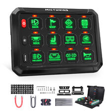 MICTUNING P1S RGB 12 Gang Switch Panel LED Light Bar Relay System Marine 12/24V picture