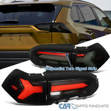 Fit 19-23 Toyota RAV4 Glossy Black Smoke LED Sequential Signal Strip Tail Lights picture