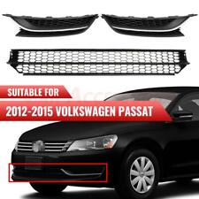 For VW Passat 2012-2015 Front Bumper Lower Grille Grill & Fog Light Covers Bezel picture
