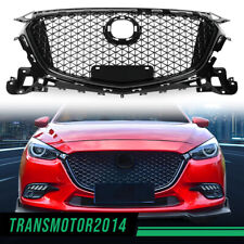 Fit For 2017-2019 Mazda 3 Axela Front Bumper Grille Grill Honeycomb Glossy Black picture