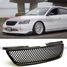 Fit 02-04 Altima Honeycomb Badgeless Glossy Black Bumper Hood VIP 3D Mesh Grille picture