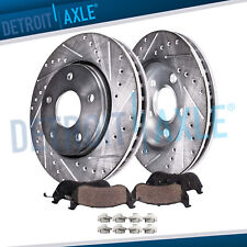 Front Drilled Rotors + Brake Pads for 2003 - 2008 Toyota Corolla Matrix Pontiac picture