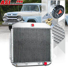 4 Row Aluminum Radiator for 1957 - 1960 1958 Ford F-100 Chevy Configuration picture