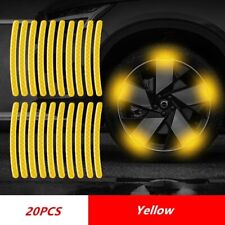 20 yellow car wheel reflective stripe anti-collision fluorescent stickers picture