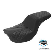 Black Rider Driver & Passenger Gel Seat Fit For Harley Dyna Street Bob 2006-2017 picture