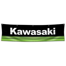 Kawasaki Motorcycle 2x8 FT Flag Banner Racing Garage Wall Decor Workshop NEW US picture