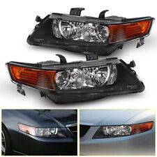 FOR 04-05 Acura TSX Headlights Projector Head Lamp Black 04-05 LEFT & RIGHT EOE picture