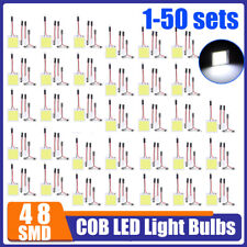 48SMD COB White LED Panel Festoon T10 BA9S Car Interior Dome Map Light Bulbs LOT picture