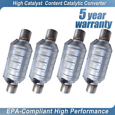 4x 2.25 inch Catalytic Converter 2.0L More catalyst Universal Weld-On Highflow picture