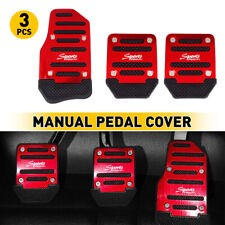 Universal Non-Slip Manual Gas Brake Foot Pedal Pad Cover Set Car Accessories Red picture