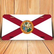 Florida State Flag License Plate Tag Novelty Front Aluminum 6 Inch By 12 Inch picture