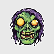 Green Zombie Decal, Spooky Scary Vinyl Stickers Decals, Halloween Decal picture
