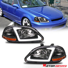 For 1996-1998 Honda Civic EJ EK EM LED DRL Bar Headlights Lamps Pair LH&RH New picture