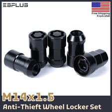 4 Pc Cadillac Wheel Lock W Key 14x1.5 Black Fit Newer ATS-V CT5 CT6 CTS CTS-V picture