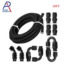 6AN-8AN-10AN Black Nylon E85 PTFE Fuel Line 10-30FT w/6 or 10 Fittings Hose Kit picture