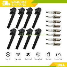 8pcs Ignition Coils + 8pcs Iridium Spark Plugs for 99-04 Ford Lincoln UF191+5118 picture