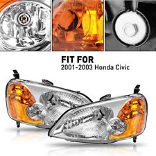 Headlight Set For 2001 2002 2003 Honda Civic Sedan Left and Right 2Pc picture