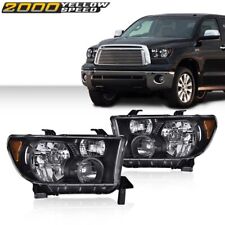 Fit For 2007-2013 Toyota Tundra 2008-2017 Sequoia Headlights LH+RH Black/Clear picture
