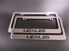 (2pcs) Brand New LEXUS text chromed METAL license plate frame picture