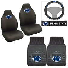 5PC NCAA Penn State Nittany Lions Seat Covers Floor Mats & Steering Wheel Cover picture