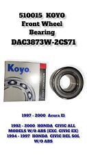 1 KOYO Japanese Front Wheel Bearing For 92-00 Honda Civic, Civic Del Sol W/O ABS picture