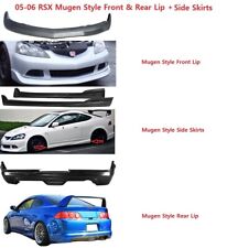 For 05-06 Acura RSX Mugen Style Front + Rear Bumper Lip + Side Skirt PU Black picture