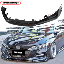 For Honda Accord 2018-2020 Carbon Gloss Black Look Front Bumper Lip Splitter Kit picture