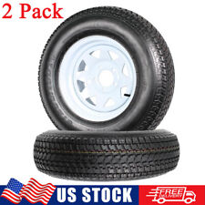 2 Pcs ST205/75D14 205/75 Trailer Tires and 14