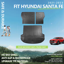For 2021-2023 Hyundai Santa Fe Backrest Mat Trunk Liners All Weather Cargo Mats picture