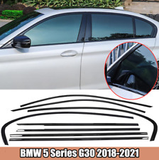 Black Steel For BMW 5 Series G30 18-21 Window Molding Frame Strips Trim Cover B picture