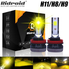 Mini H11 H8 H9 3000K Golden Yellow LED Headlight Bulbs High Low Beam Fog Light picture