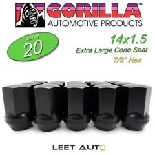 (20pc.) Gorilla Lug Nuts, Factory Style, 14mm x 1.50, Black, 7/8